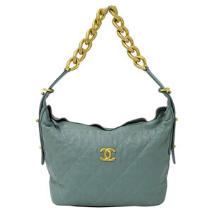 Chanel Matelassé handbag for women, brand name shoulder bag, leather, green, ...